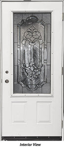 Insulated Entry Door, "Salerno" Glass Design 3-Panel 34" x 80" LH-2