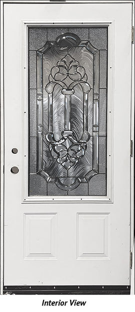 Insulated Entry Door, "Salerno" Glass Design 3-Panel 34" x 80" LH - 0