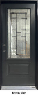 Insulated Entry Door, "Artiste" Glass Design 2-Panel 32" x 80" RH-1