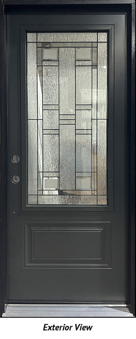 Insulated Entry Door, "Artiste" Glass Design 2-Panel 32" x 80" RH