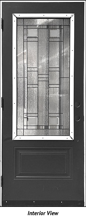 Insulated Entry Door, "Artiste" Glass Design 2-Panel 32" x 80" RH