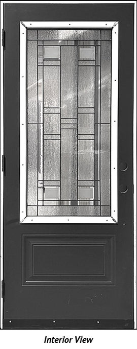 Insulated Entry Door, "Artiste" Glass Design 2-Panel 32" x 80" RH - 0