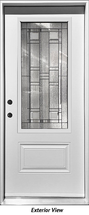 Insulated Entry Door, "Artiste" Glass Design 2-Panel 32" x 80" RH