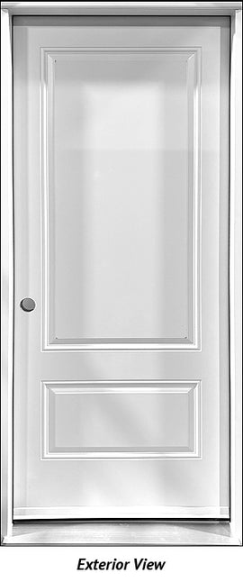 Steel Insulated Entry Door, 2-Panel Design 32" Right Hinge