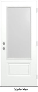 Entry Door Frosted Glass 34 x 80 Left Hinge Aztec Red-2