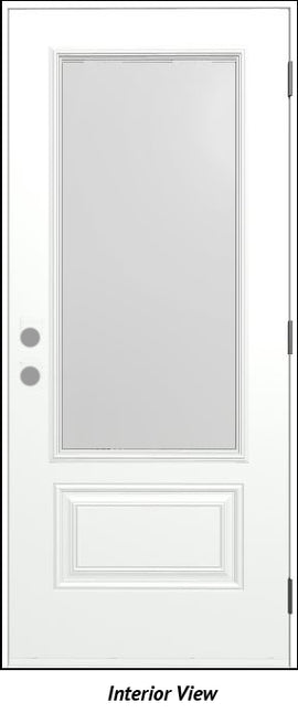 Entry Door Frosted Glass 34 x 80 Left Hinge Aztec Red - 0