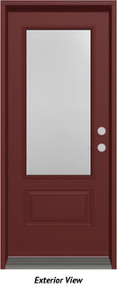 Entry Door Frosted Glass 34 x 80 Left Hinge Aztec Red-1