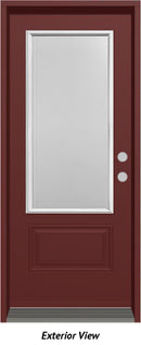 Entry Door Frosted Glass 34 x 80 Left Hinge Aztec Red-1