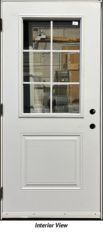 Steel Entry Door, 2-Panel, 6-Lite Clear Glass Design 36" Right Hinge