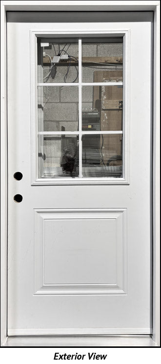 Steel Entry Door, 2-Panel, 6-Lite Clear Glass Design 36" Right Hinge - 0