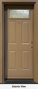 Insulated Entry Door, "Fairhaven" 4-Panel 32" x 80" Left Hinge