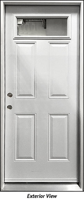 Steel Insulated Entry Door, Top Lite Clear, 32" Right Hinge