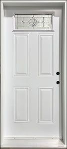Insulated Entry Door, "Brighton" Glass Design 4-Panel 34" x 80" Left Hinge