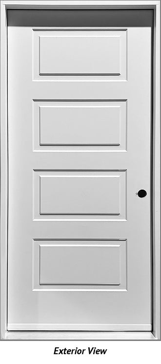Steel Entry Door, 4-Panel In-Line Design 36" Left Hinge
