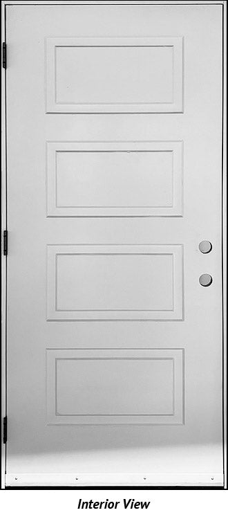 Steel Insulated Entry Door, 4-Panel In-Line Design 36" Right Hinge - 0