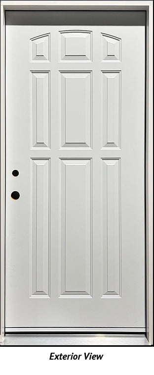 Steel Insulated Entry Door, 9-Panel Design 36" Right Hinge