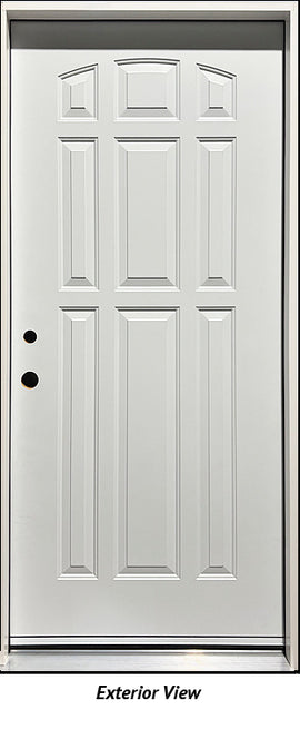Steel Insulated Entry Door, 9-Panel Design 36" Right Hinge