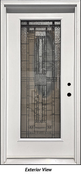 Insulated Entry Door, "Kirkfield" Glass Design 36" x 80" LH