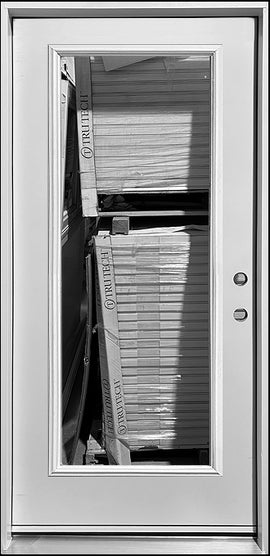 Steel Entry Door, Full Length Clear Glass, 38" Wide Left Hinge