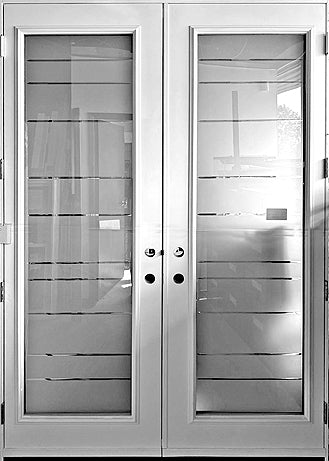 Double Door Entry System 64" Wide x 96" Tall-Modern Glass Inserts - 0