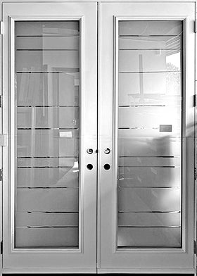 Double Door Entry System 64" Wide x 96" Tall-Modern Glass Inserts - 0