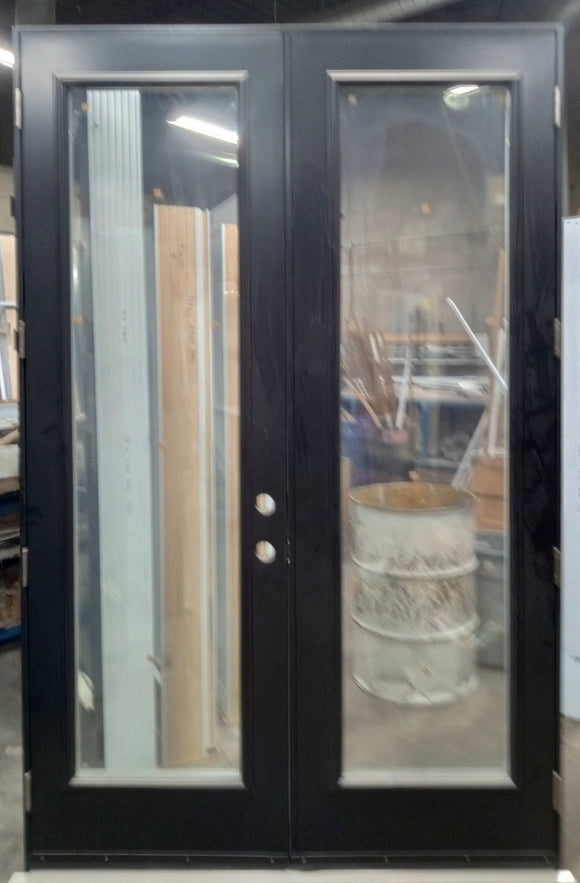 In Stock Outswing French Patio Door 5 ft. x 8 ft. Tall, Black Exterior