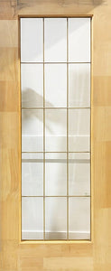 French 15-Lite Clear Beveled Glass Brass Caming 36 x 80