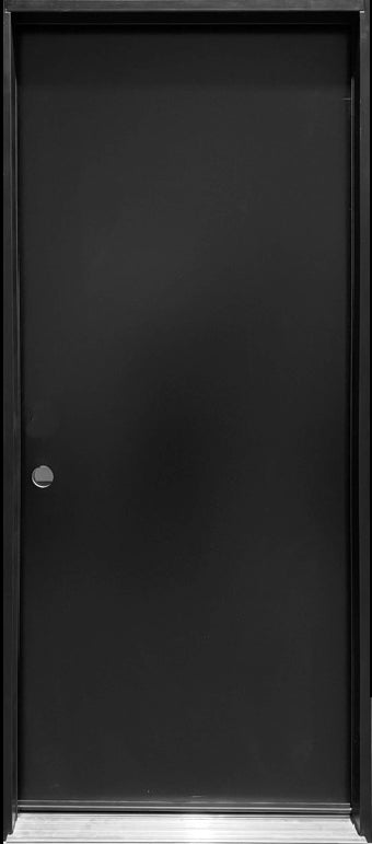 Steel Insulated Entry Doors Flush, Various Size, Black Exterior