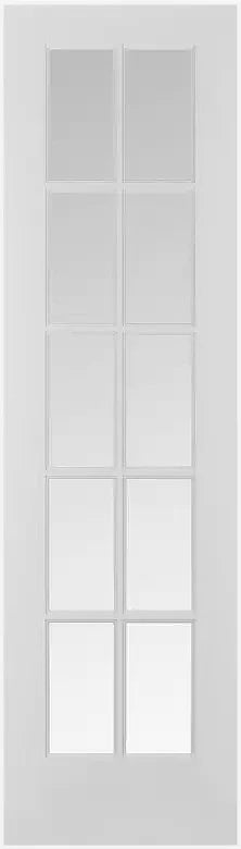French Doors 10-Lite Wood Grill Clear Glass 80" Tall