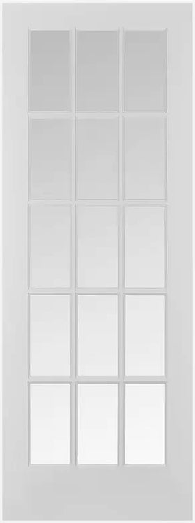 French Doors 15-Lite Wood Grill Clear Glass 80" Tall