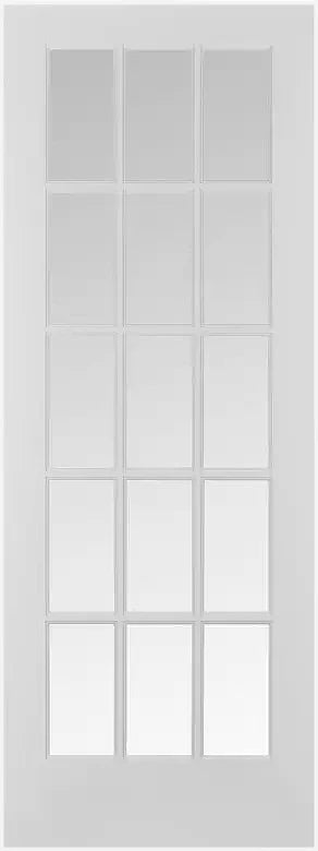 French Doors 15-Lite Wood Grill Clear Glass 80" Tall