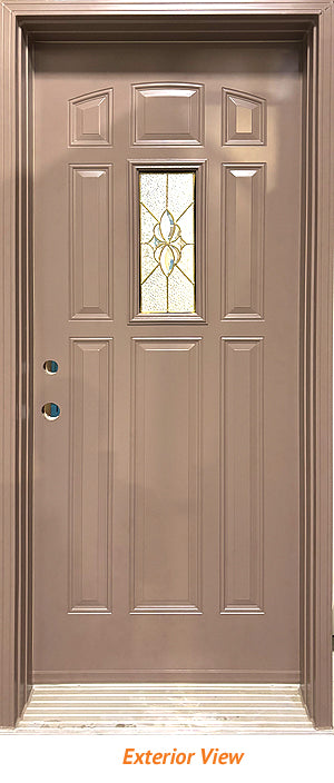 Insulated Steel Entry Door, "Riatas" Glass Design 32" x 80" Right Hinge
