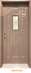 Insulated Steel Entry Door, "Riatas" Glass Design 32" x 80" Right Hinge-1
