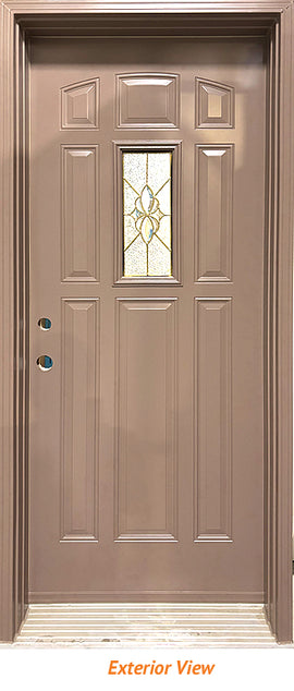 Insulated Steel Entry Door, "Riatas" Glass Design 32" x 80" Right Hinge