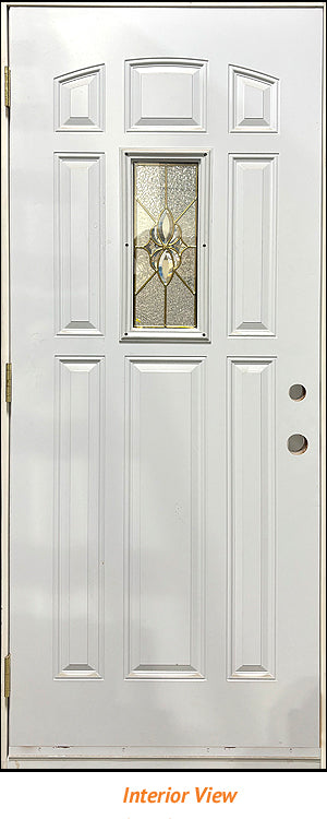 Insulated Steel Entry Door, "Riatas" Glass Design 32" x 80" Right Hinge