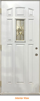 Insulated Steel Entry Door, "Riatas" Glass Design 32" x 80" Right Hinge-2