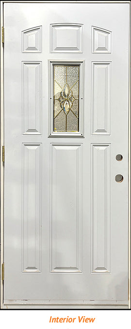 Insulated Steel Entry Door, "Riatas" Glass Design 32" x 80" Right Hinge - 0