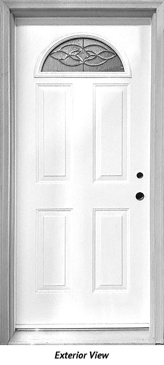 Insulated Steel Entry Door, "Diaz" Glass Design 34" x 80" Left Hinge