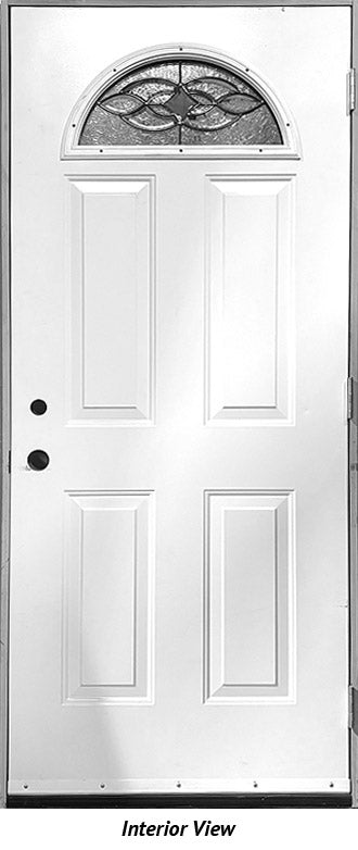 Insulated Steel Entry Door, "Diaz" Glass Design 34" x 80" Left Hinge