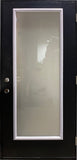 Insulated Entry Door, Full Glass Acid Etch 36" x 80" Left Hinge-Black