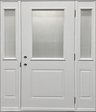 Door and Two-Sidelite Entry System Frosted Glass 64" x 81 1/2"