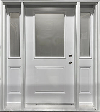 Door and Two-Sidelite Entry System Frosted Glass 64