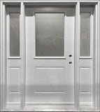Door and Two-Sidelite Entry System Frosted Glass 64" x 81 1/2"