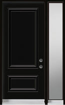 Two-Panel Steel Entry Systems-One Side-Lite-Frosted-Black-1