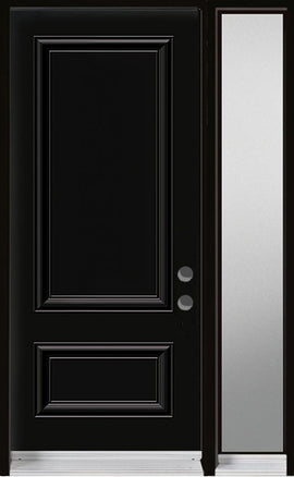 Two-Panel Steel Entry Systems-One Side-Lite-Frosted-Black