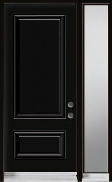 Two-Panel Steel Entry Systems-One Side-Lite-Frosted-Black