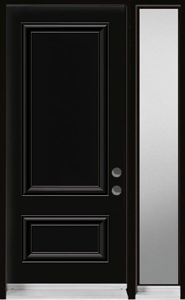 Two-Panel Steel Entry Systems-One Side-Lite-Frosted-Black