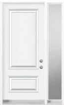 Two-Panel Steel Entry Systems-One Side-Lite-Frosted-White-1