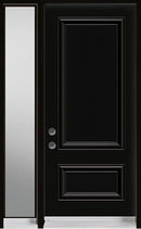Two-Panel Steel Entry Systems-One Side-Lite-Frosted-Black-2