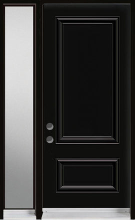 Two-Panel Steel Entry Systems-One Side-Lite-Frosted-Black - 0